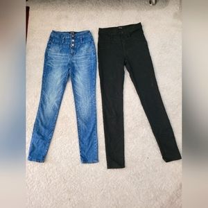 Set of 2 High Waisted Skinny Jeans